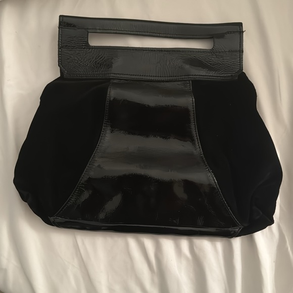 Jas M.B. London clutch with handle patent leather and suede black - Picture 4 of 7